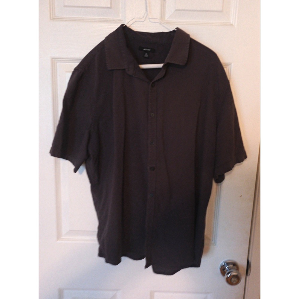 Alfani Men's Black Polo Shirt XL Regular Short Sleeve Collared Solid Button